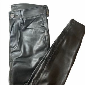 Free People Vegan Leather Black Skinny Pants